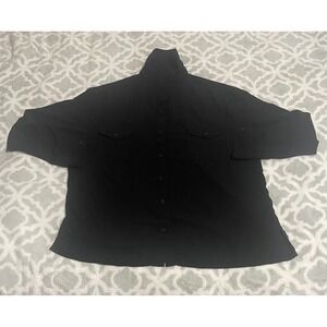 Covington Black Button Up Shirt Long Sleeve Collared Pockets Size L G 14 16